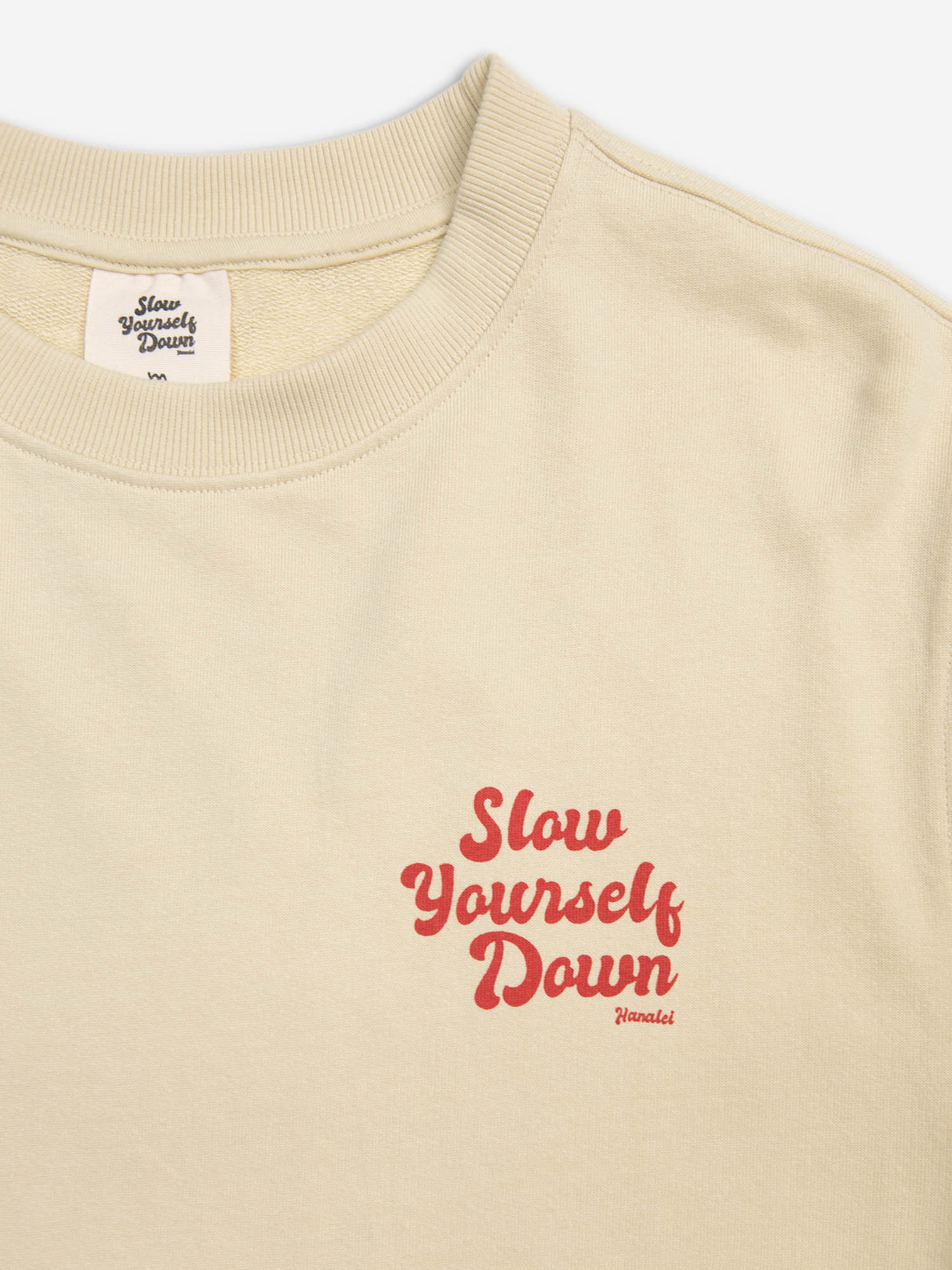 Retro Cream Crewneck | Organic Cotton | Slow Yourself Down