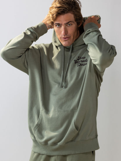 Retro Hoodie | Organic Cotton | Slow Yourself Down - Pullover Hoodie