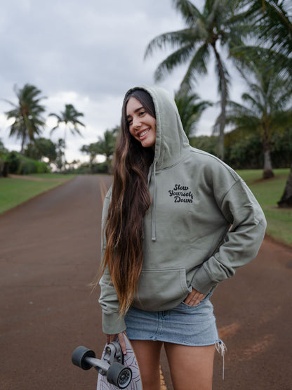 Retro Hoodie | Organic Cotton | Slow Yourself Down - Pullover Hoodie