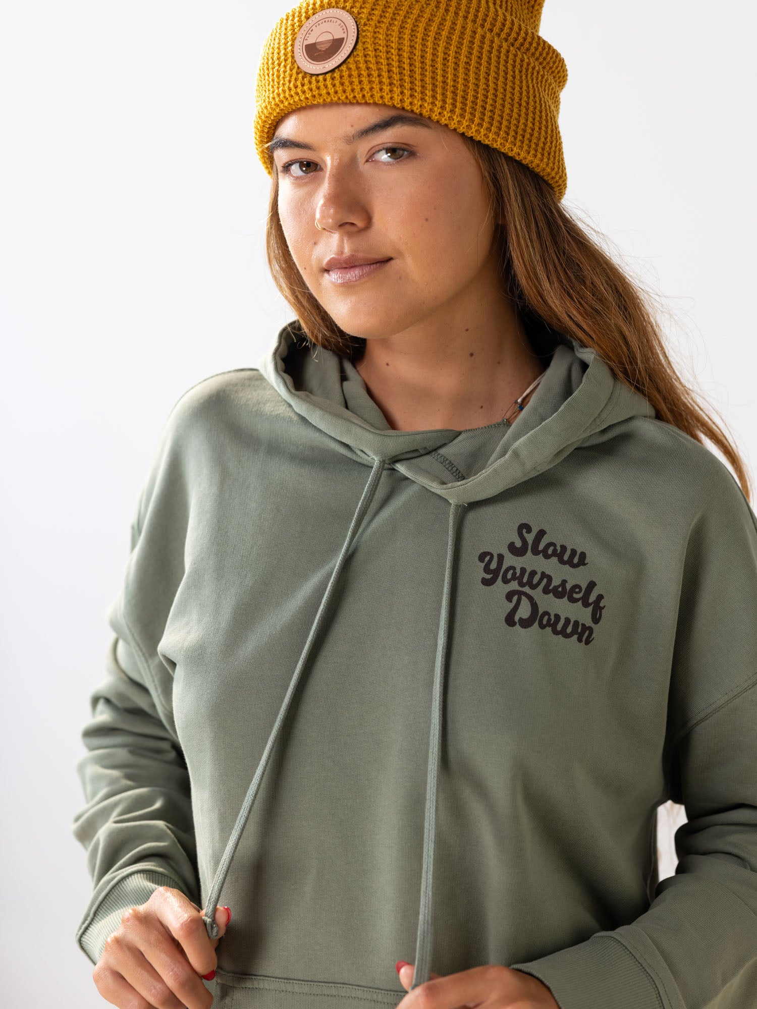 Retro Hoodie | Organic Cotton | Slow Yourself Down - Pullover Hoodie