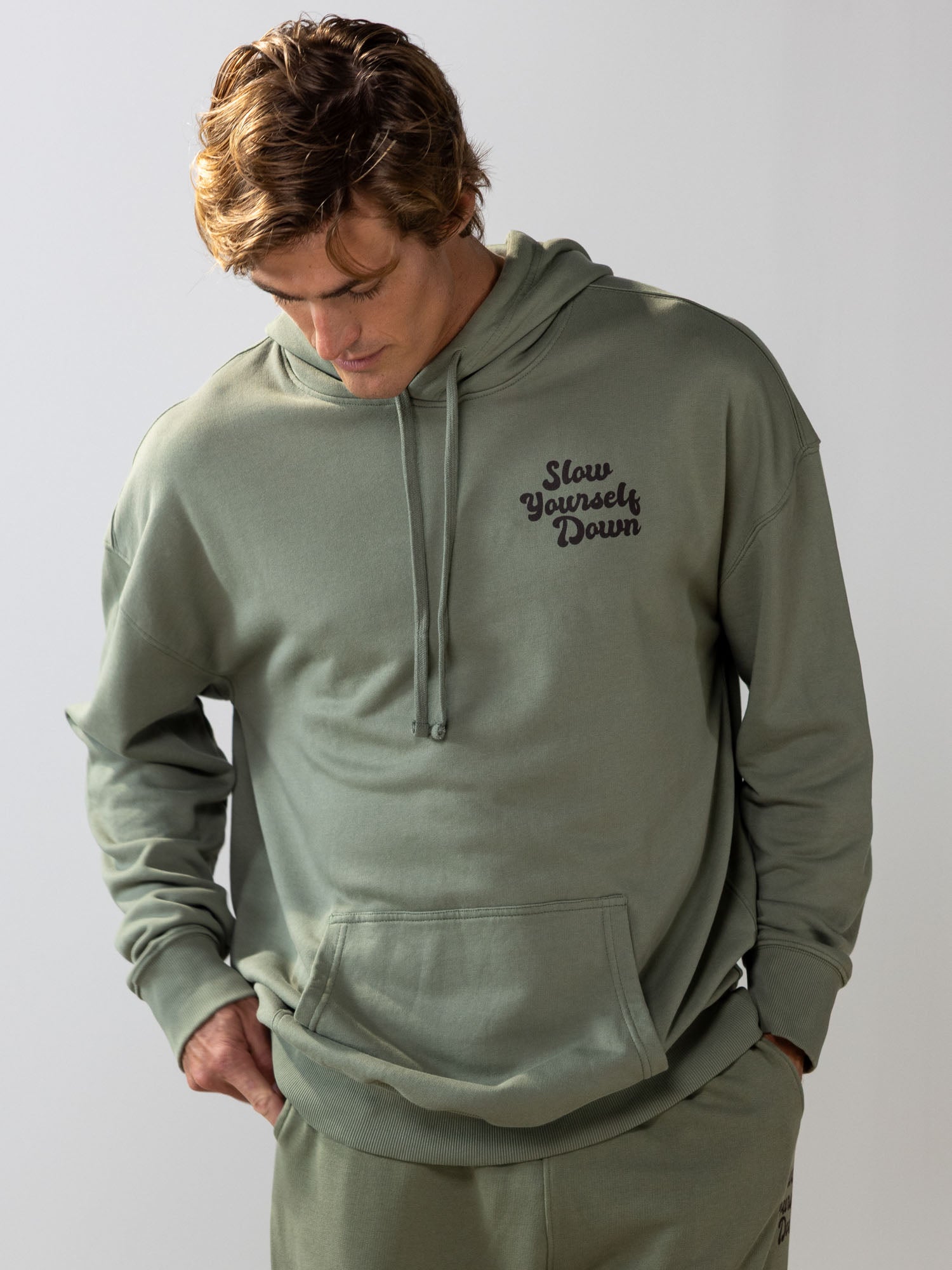 Retro Hoodie | Organic Cotton | Slow Yourself Down - Pullover Hoodie