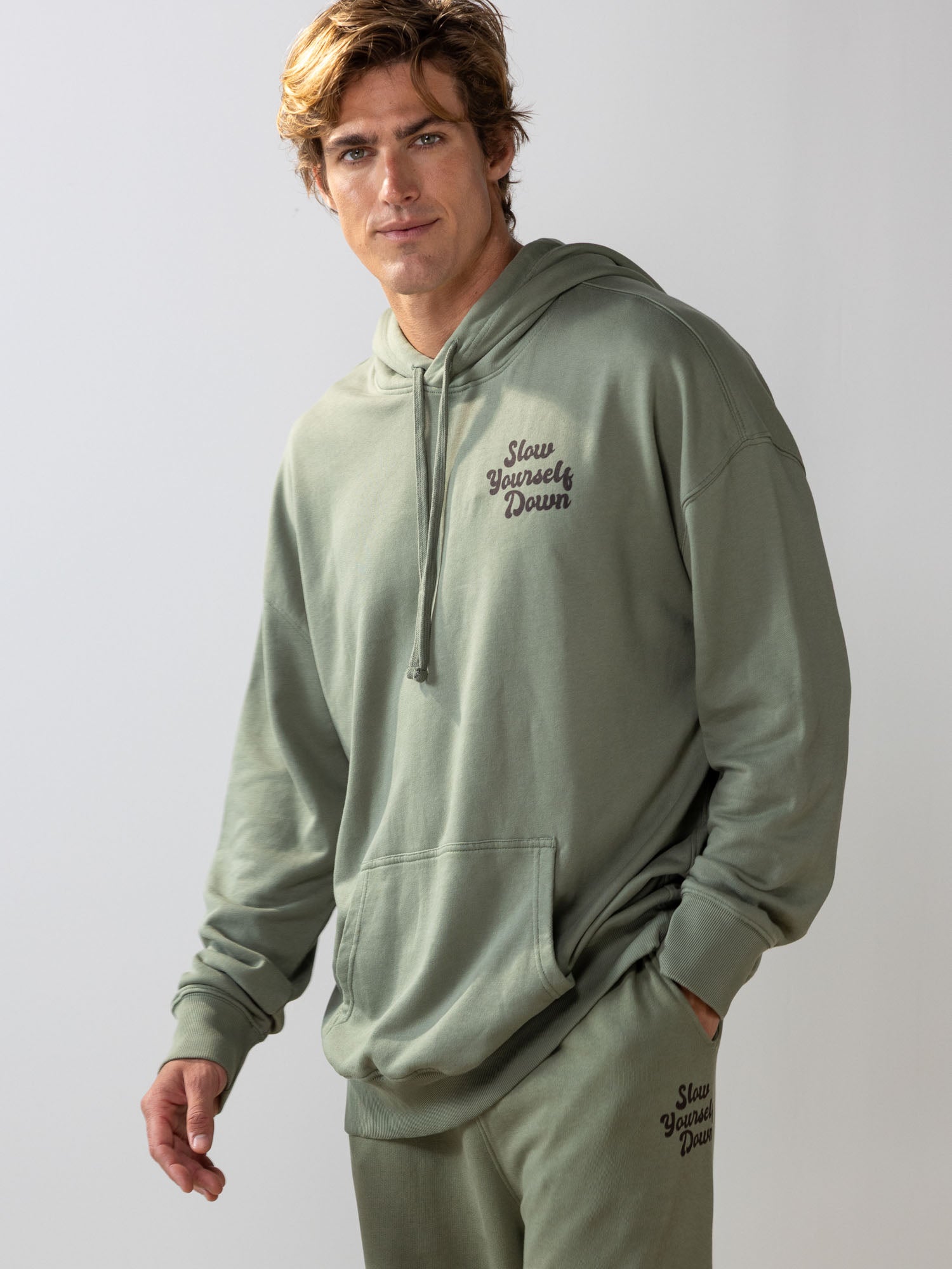 Retro Hoodie | Organic Cotton | Slow Yourself Down - Pullover Hoodie