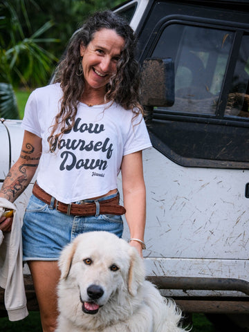 Retro Moon Crop | Organic Cotton | Slow Yourself Down - Womens Shirts