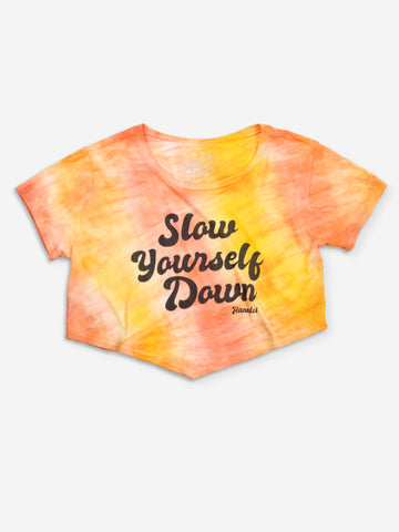 Retro Moon Crop Tie-Dye | Organic Cotton | Slow Yourself Down - Womens Shirts