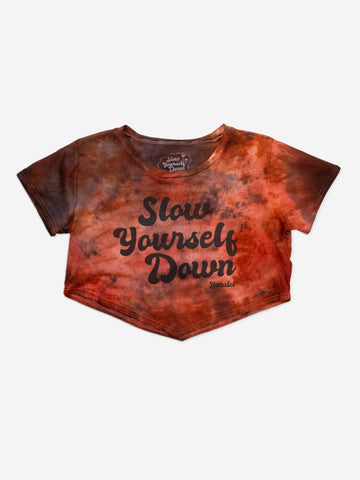 Retro Moon Crop Tie-Dye | Organic Cotton | Slow Yourself Down - Womens Shirts