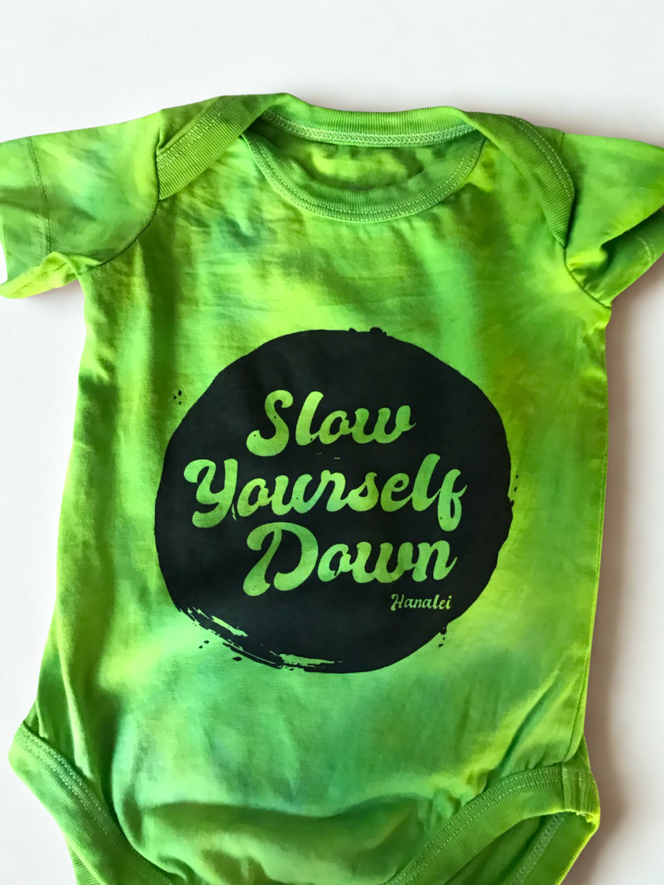 Retro Stamp Tie-Dye Onesie | Organic Cotton | Slow Yourself Down - Baby Onesie