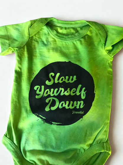 Retro Stamp Tie-Dye Onesie | Organic Cotton | Slow Yourself Down - Baby Onesie