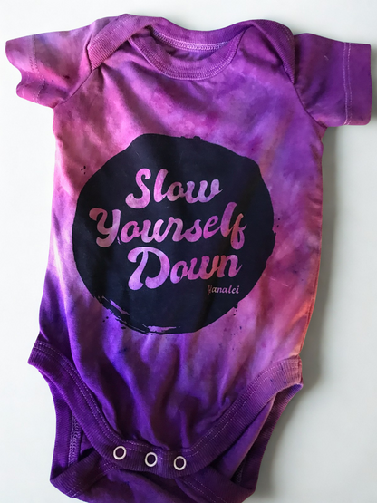 Retro Stamp Tie-Dye Onesie | Organic Cotton | Slow Yourself Down - Baby Onesie