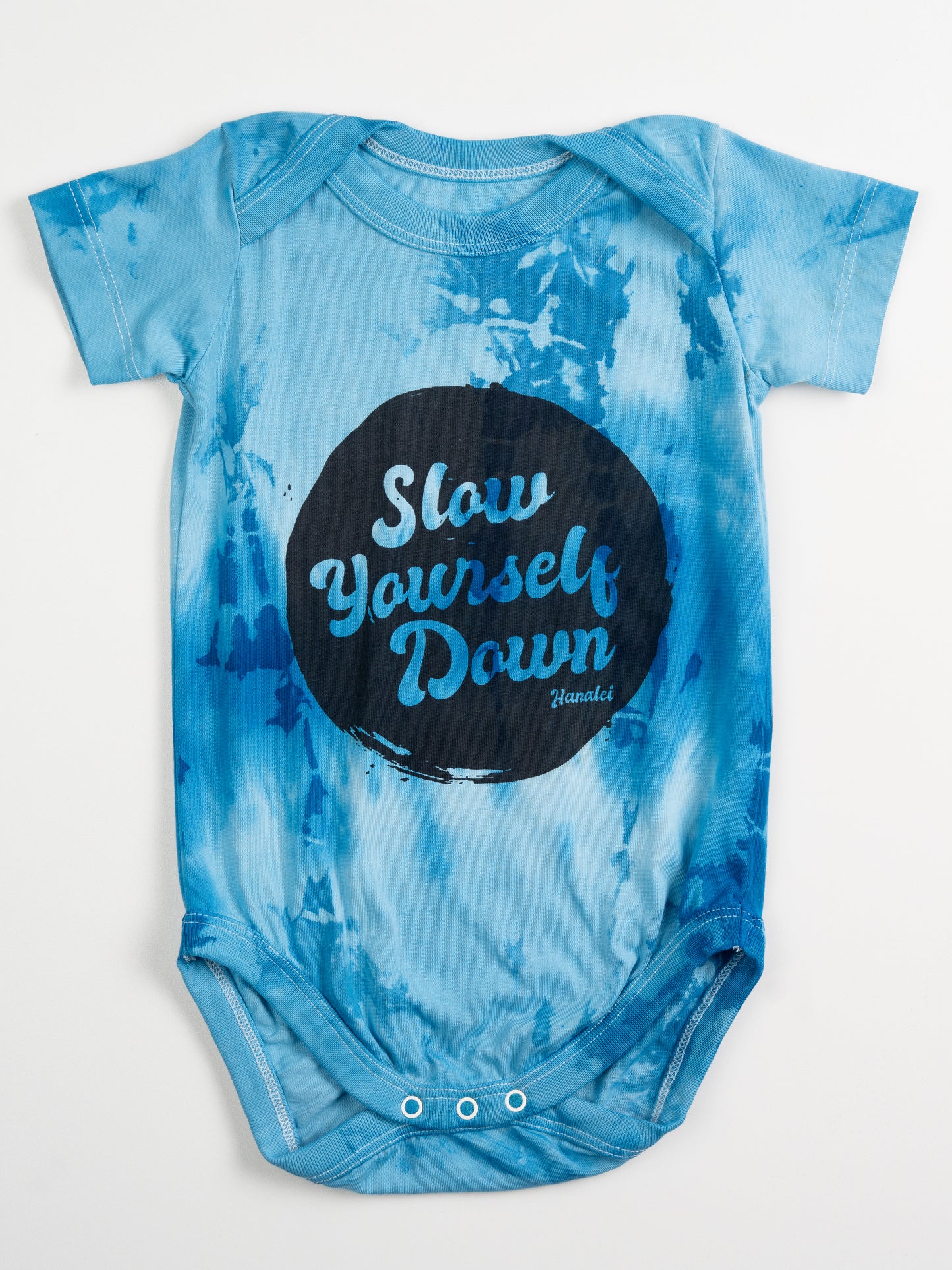 Retro Stamp Tie-Dye Onesie | Organic Cotton | Slow Yourself Down - Baby Onesie
