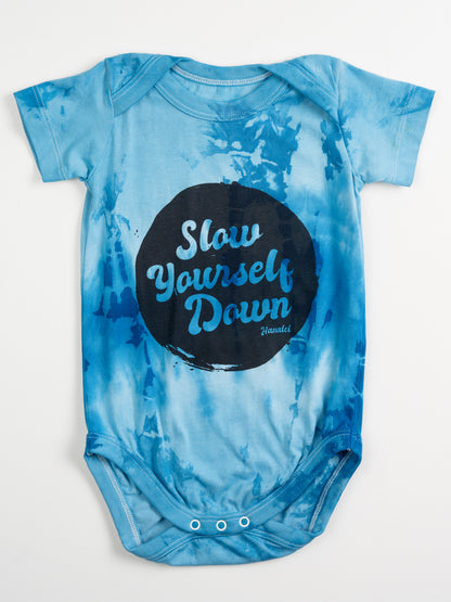 Retro Stamp Tie-Dye Onesie | Organic Cotton | Slow Yourself Down - Baby Onesie