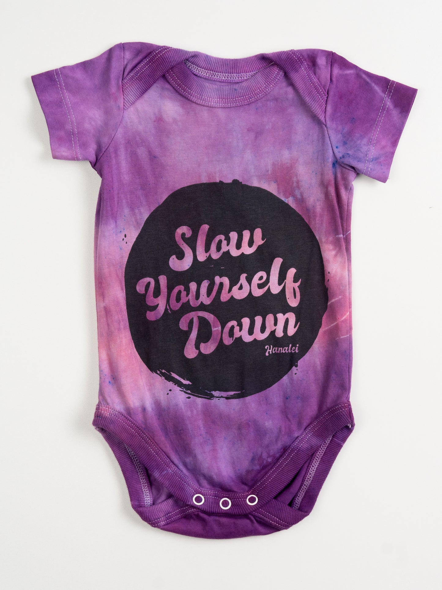 Retro Stamp Tie-Dye Onesie | Organic Cotton | Slow Yourself Down - Baby Onesie