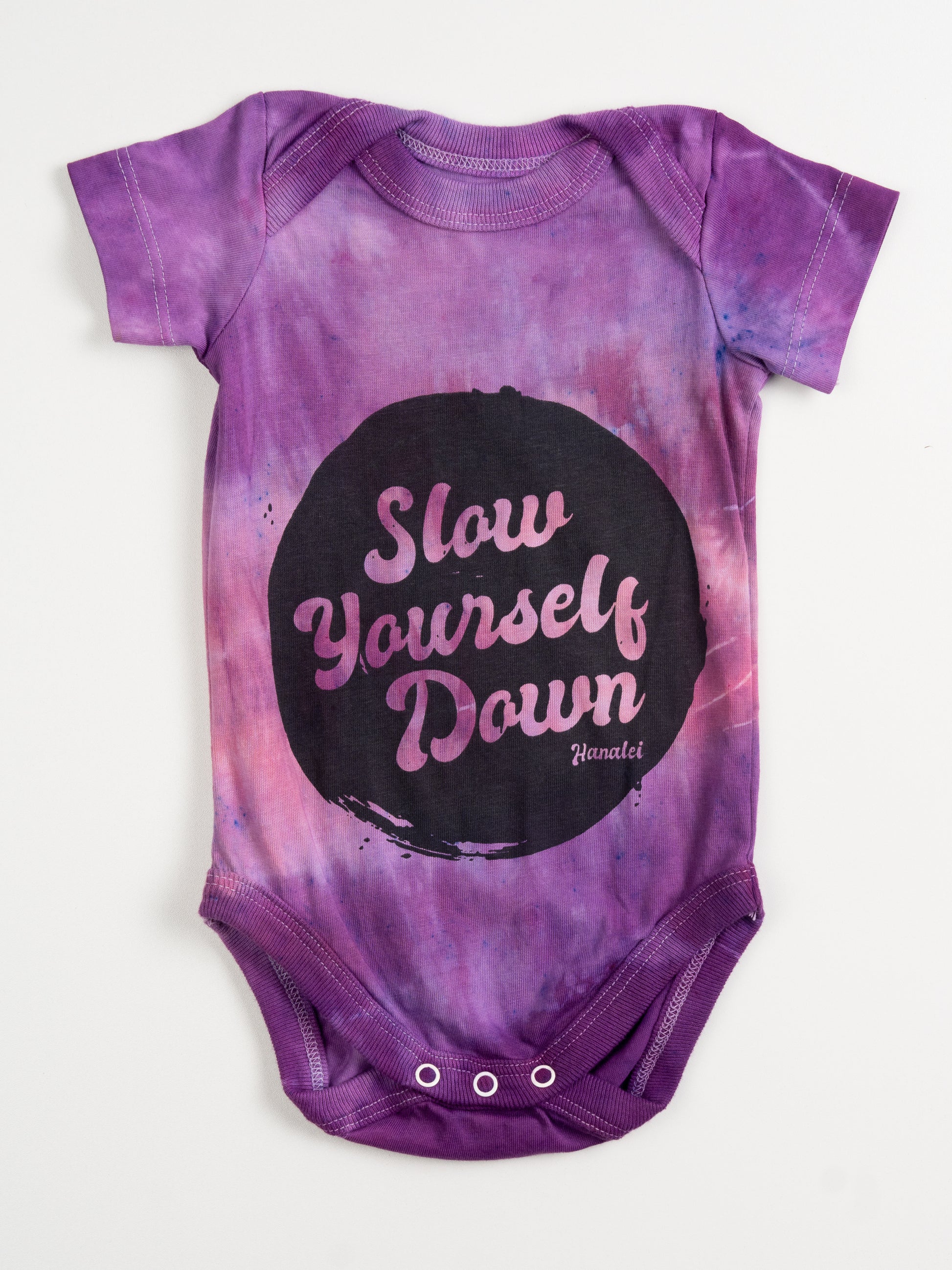 Retro Stamp Tie-Dye Onesie | Organic Cotton | Slow Yourself Down - Baby Onesie