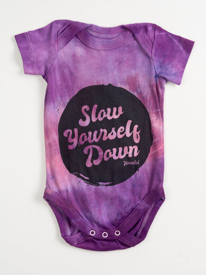 Retro Stamp Tie-Dye Onesie | Organic Cotton | Slow Yourself Down - Baby Onesie
