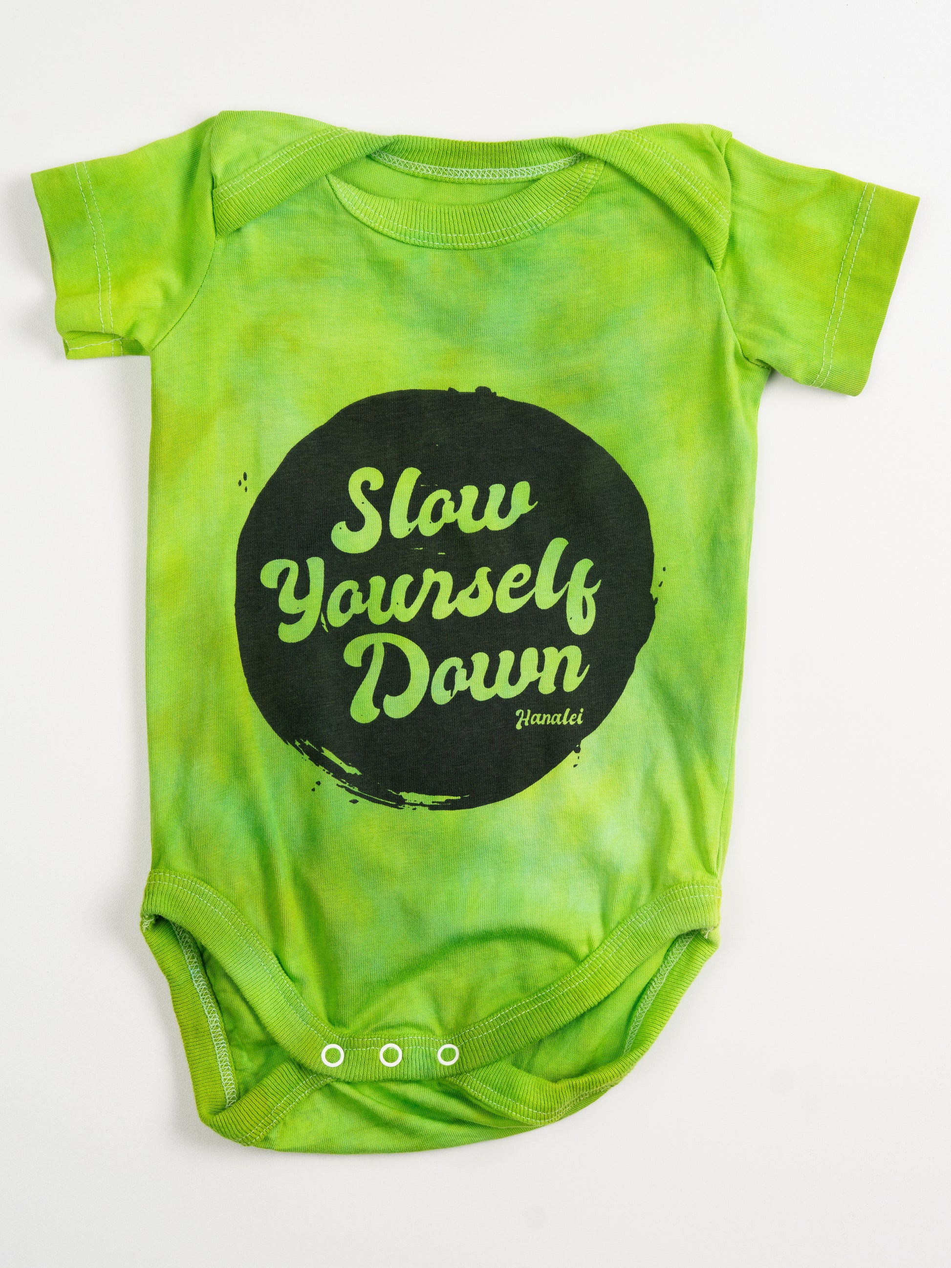 Retro Stamp Tie-Dye Onesie | Organic Cotton | Slow Yourself Down - Baby Onesie