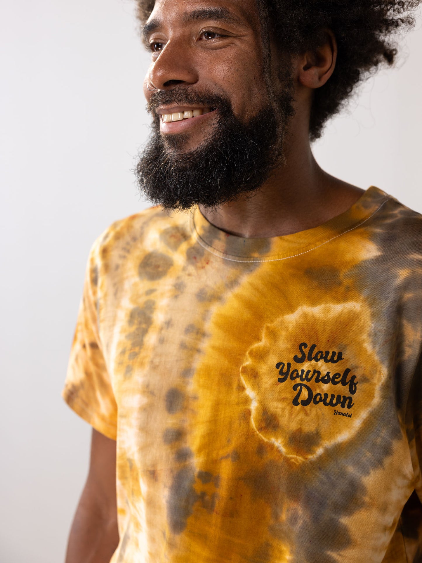 Retro Stamp Tie-Dye Tee | Organic Cotton | Slow Yourself Down - Mens Shirts