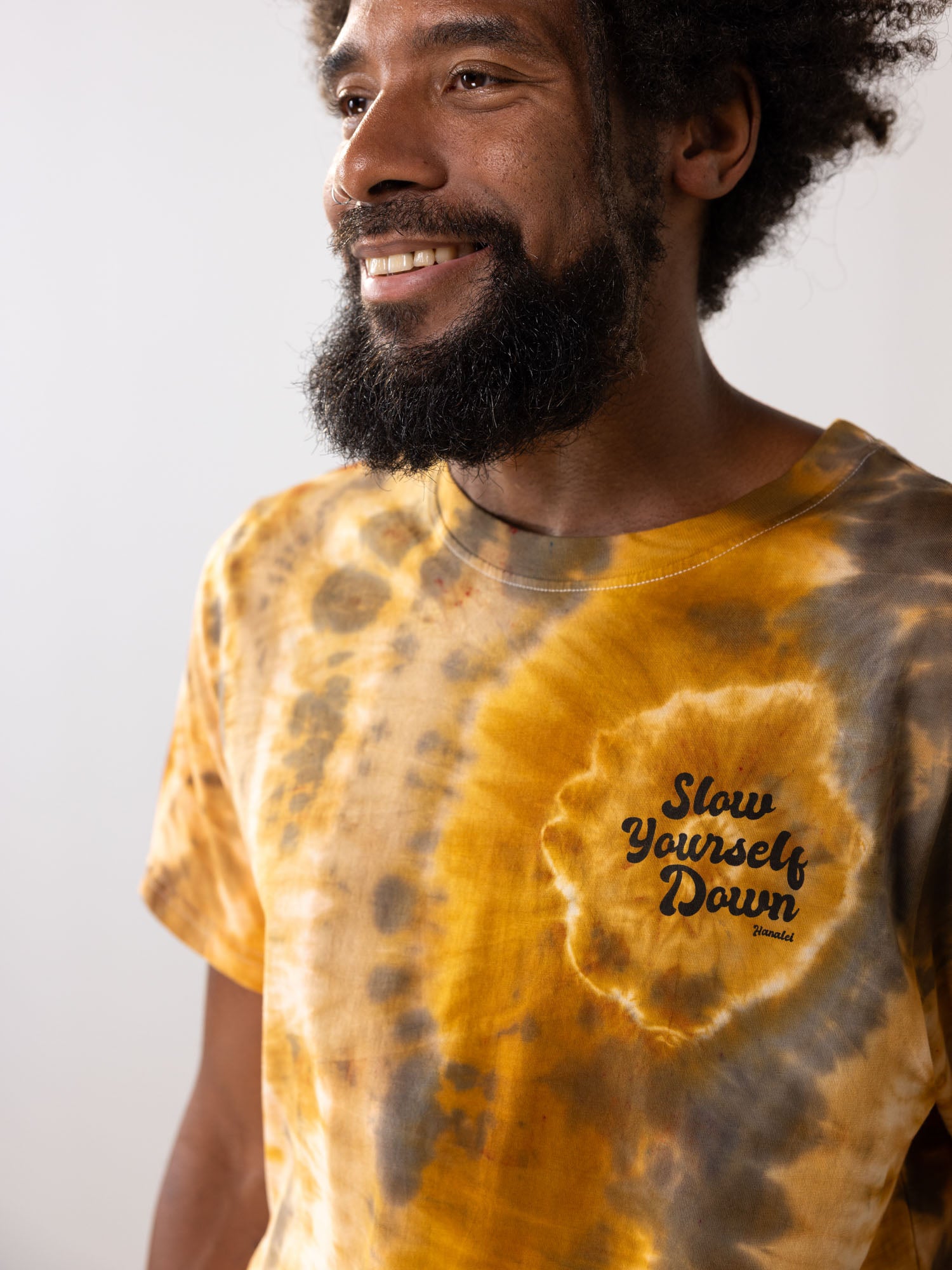 Retro Stamp Tie-Dye Tee | Organic Cotton | Slow Yourself Down - Mens Shirts