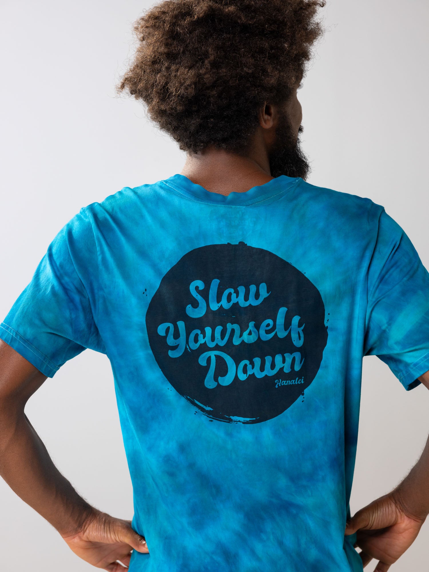 Retro Stamp Tie-Dye Tee | Organic Cotton | Slow Yourself Down - Mens Shirts