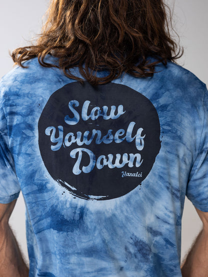 Retro Stamp Tie-Dye Tee | Organic Cotton | Slow Yourself Down - Mens Shirts