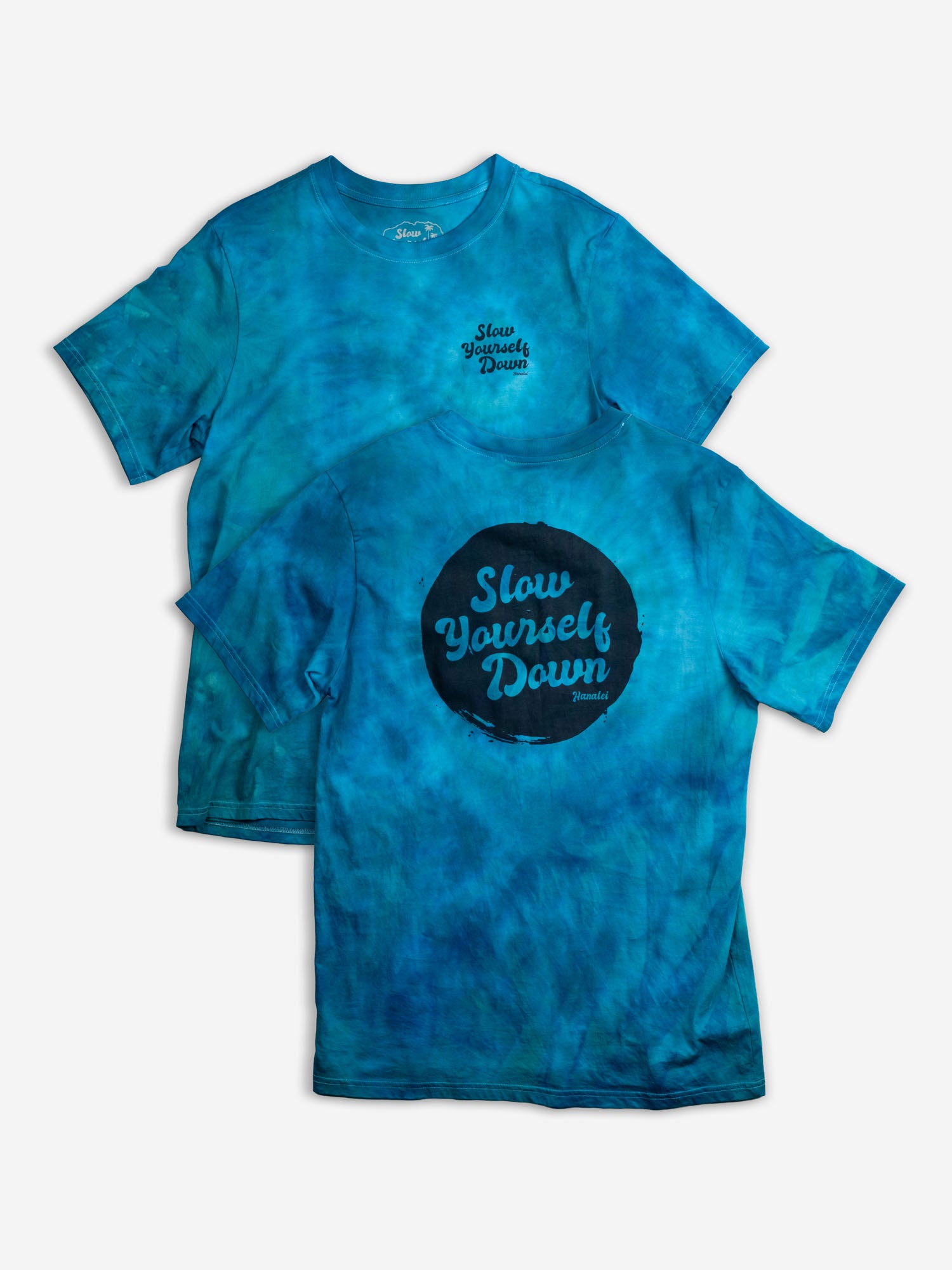 Retro Stamp Tie-Dye Tee | Organic Cotton | Slow Yourself Down - Mens Shirts