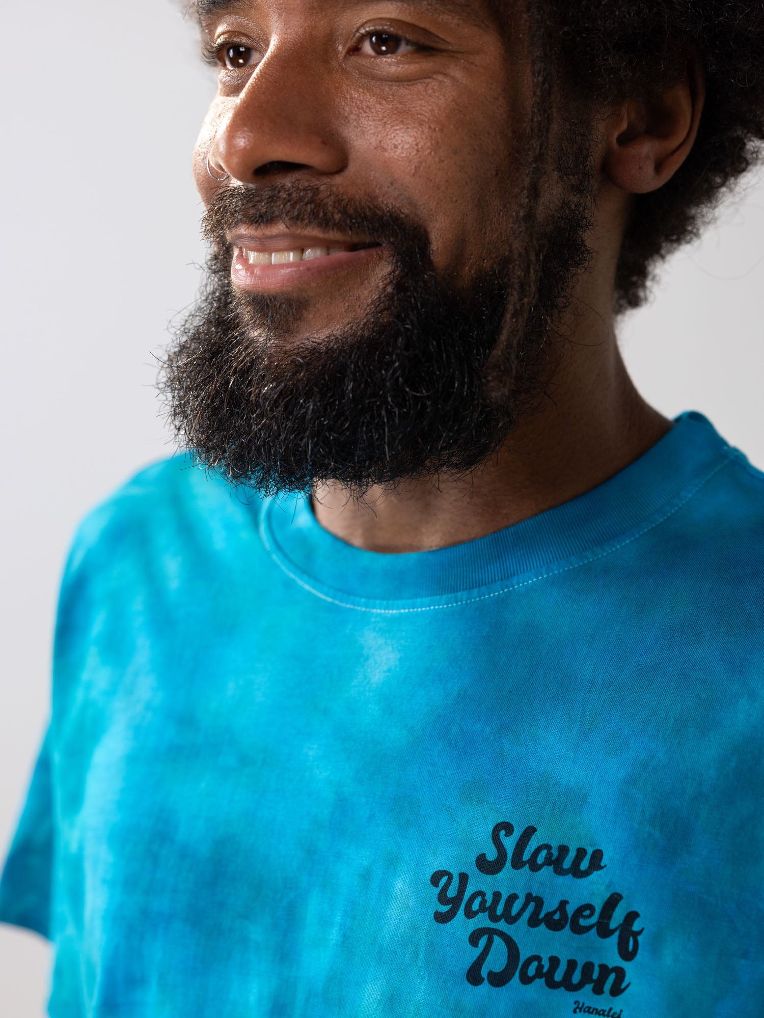 Retro Stamp Tie-Dye Tee | Organic Cotton | Slow Yourself Down - Mens Shirts