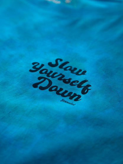 Retro Stamp Tie-Dye Tee | Organic Cotton | Slow Yourself Down - Mens Shirts