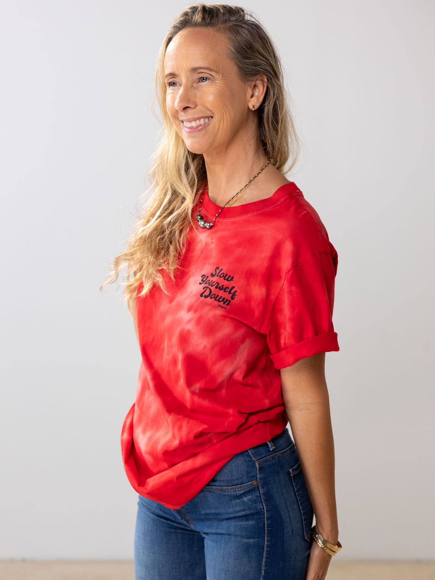 Retro Stamp Tie-Dye Tee | Organic Cotton | Slow Yourself Down - Mens Shirts