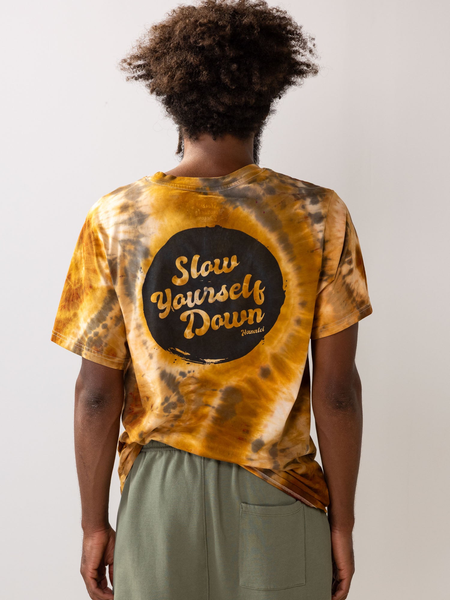 Retro Stamp Tie-Dye Tee | Organic Cotton | Slow Yourself Down - Mens Shirts