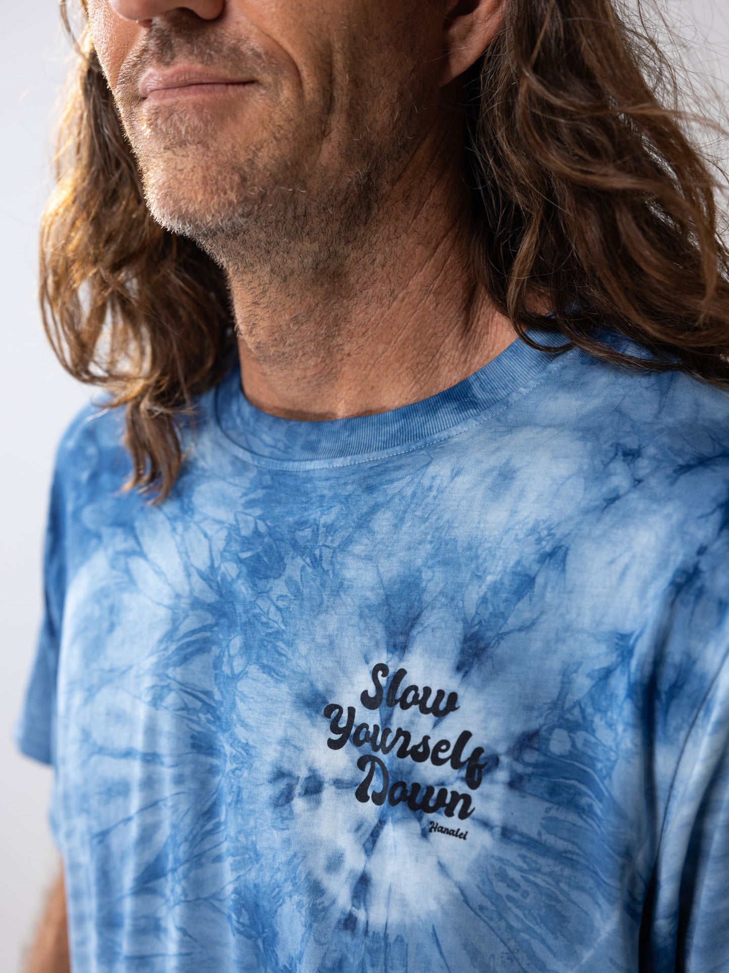Retro Stamp Tie-Dye Tee | Organic Cotton | Slow Yourself Down - Mens Shirts