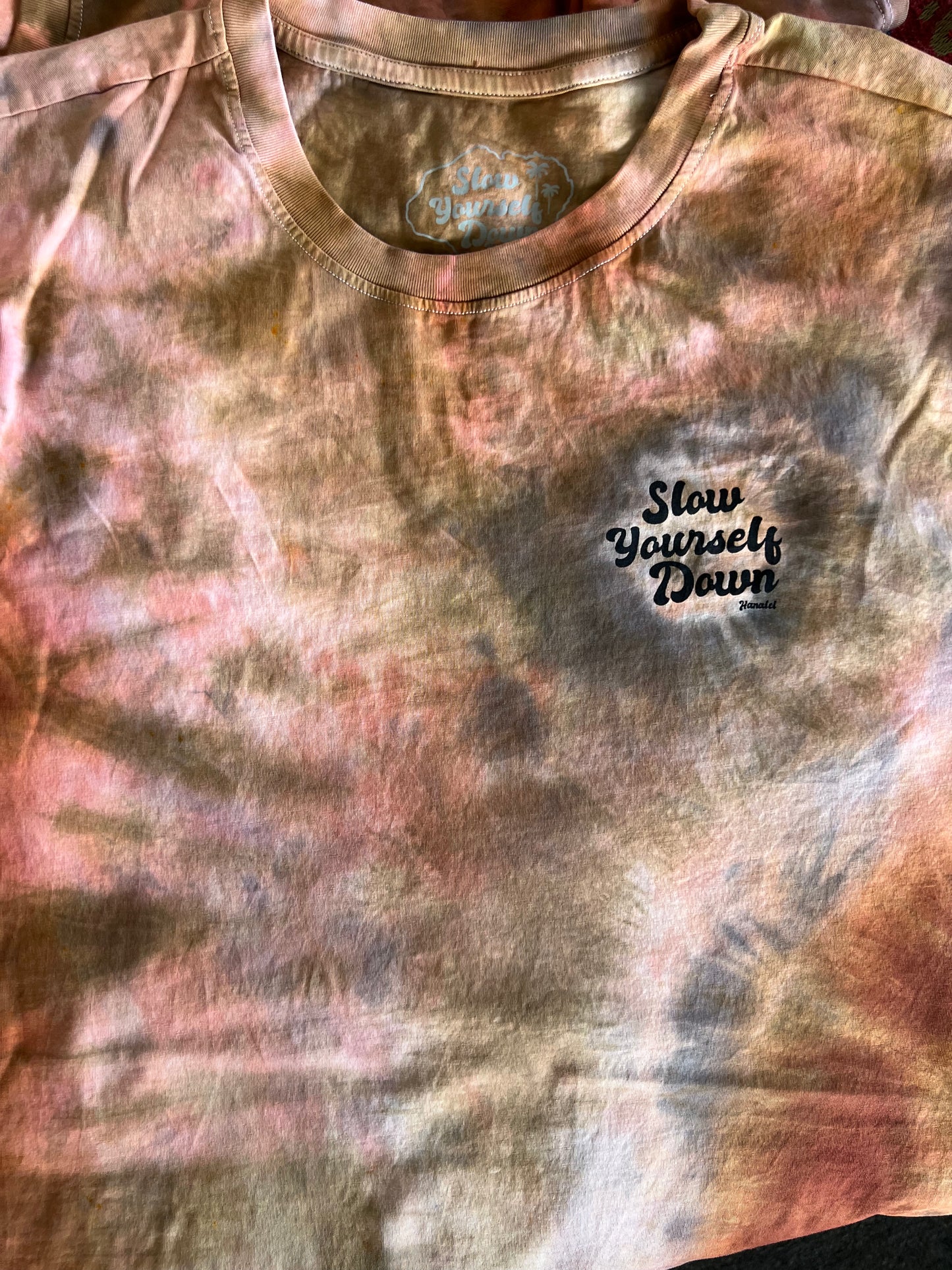 Retro Stamp Tie-Dye Tee | Organic Cotton | Slow Yourself Down - Mens Shirts