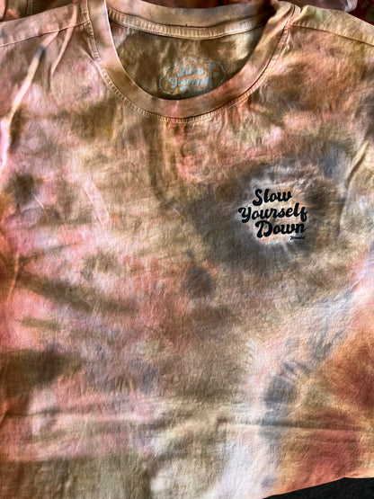 Retro Stamp Tie-Dye Tee | Organic Cotton | Slow Yourself Down - Mens Shirts
