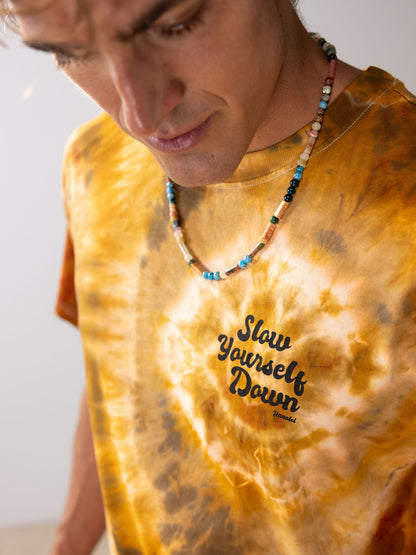 Retro Stamp Tie-Dye Tee | Organic Cotton | Slow Yourself Down - Mens Shirts