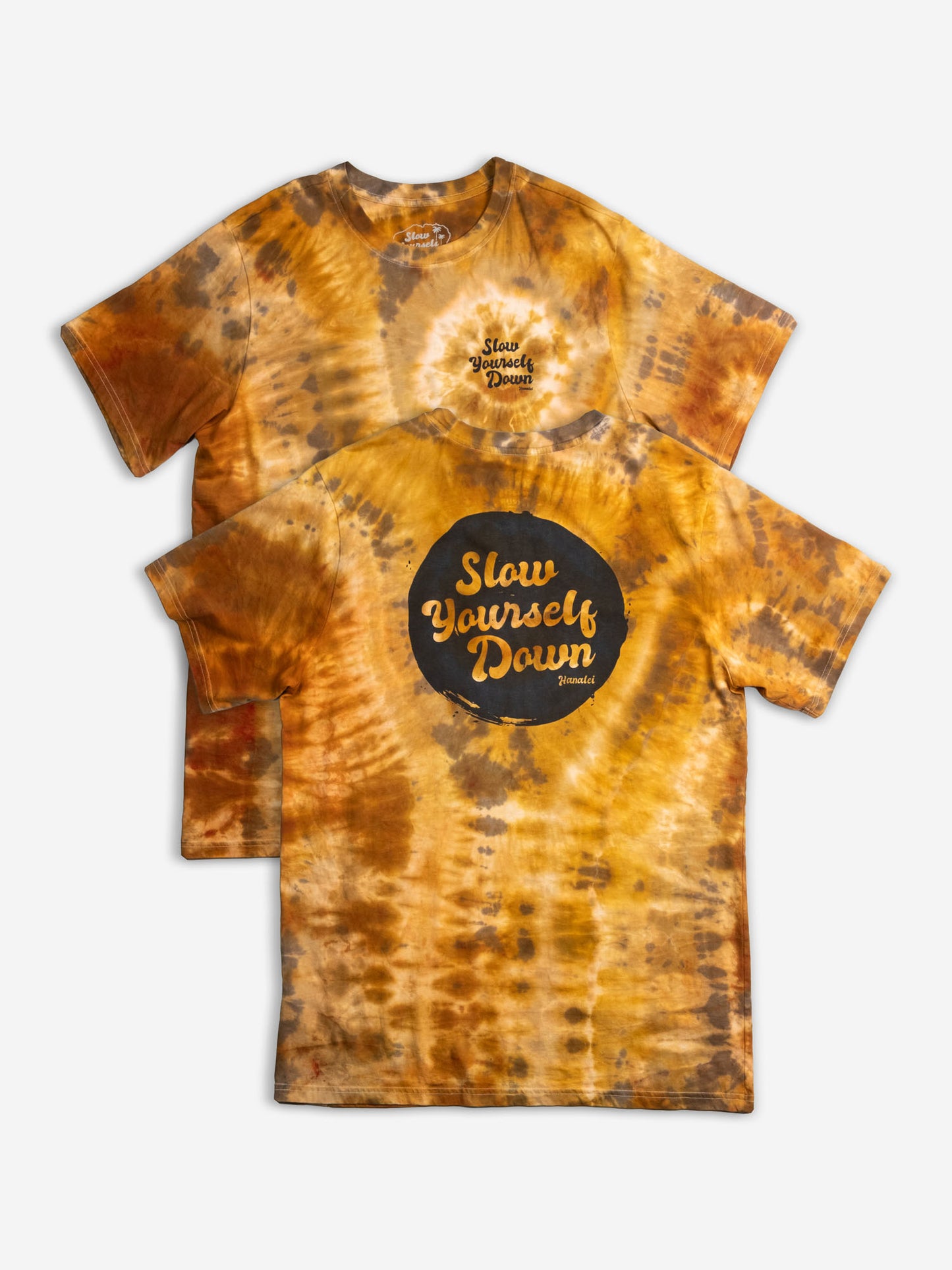 Retro Stamp Tie-Dye Tee | Organic Cotton | Slow Yourself Down - Mens Shirts