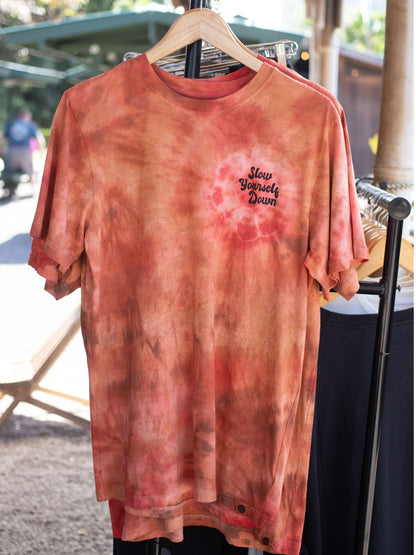 Pink/Gold Tie-Dye — Retro Tee Tie-Dye | Organic Cotton | Slow Yourself Down - Mens Shirts