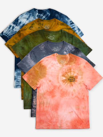 Retro Tee Tie-Dye | Organic Cotton | Slow Yourself Down - Mens Shirts