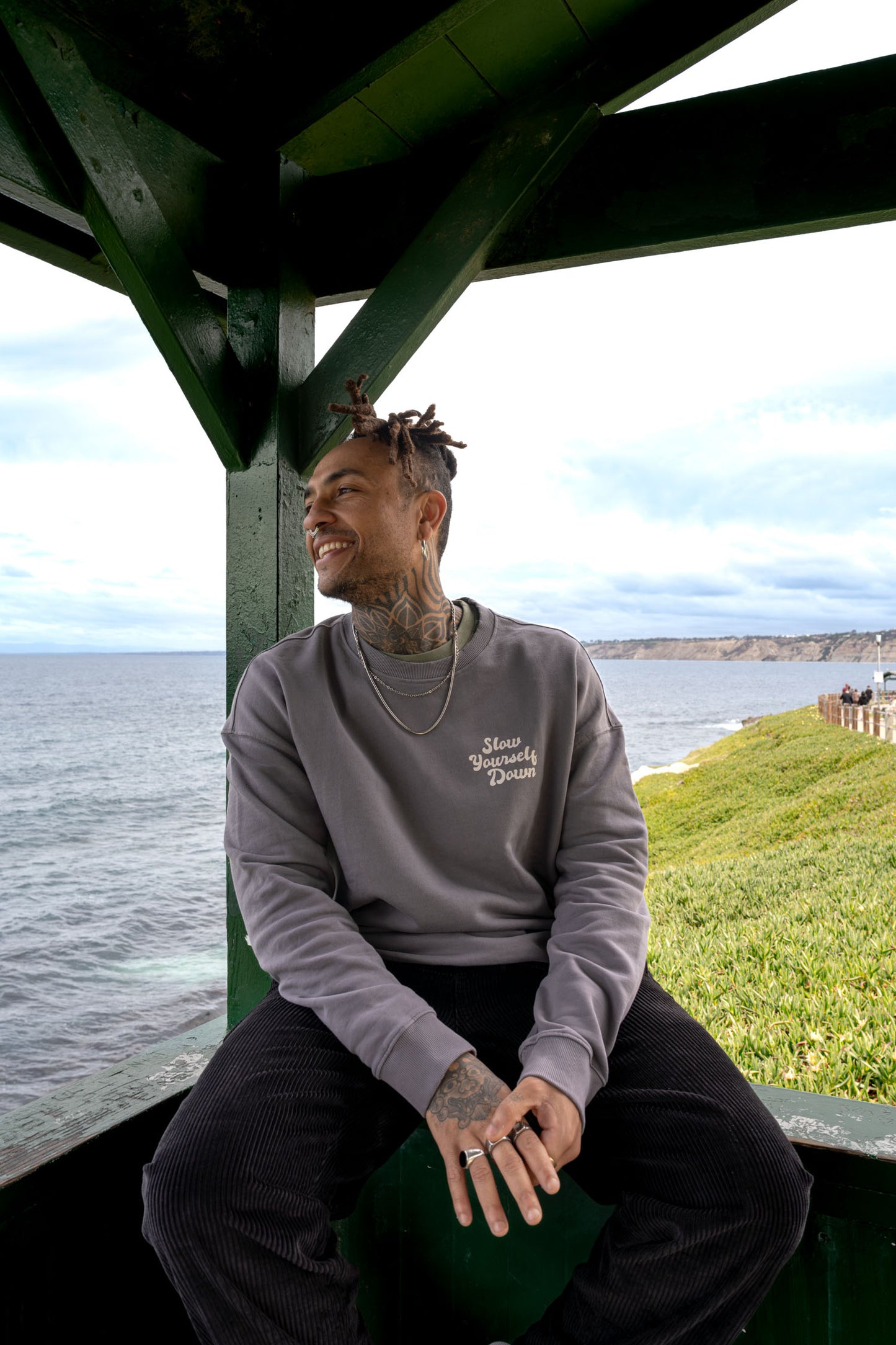 Retro Washed Crewneck | Organic Cotton | Slow Yourself Down - Crewneck