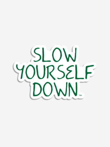 SYD Original Logo Green Sticker | Slow Yourself Down