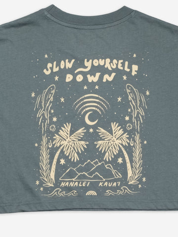 Starry Night Crop Tee | Organic Cotton | Slow Yourself Down