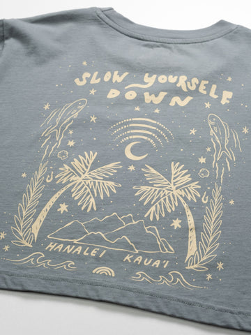 Starry Night Crop Tee | Organic Cotton | Slow Yourself Down - Womens Shirts