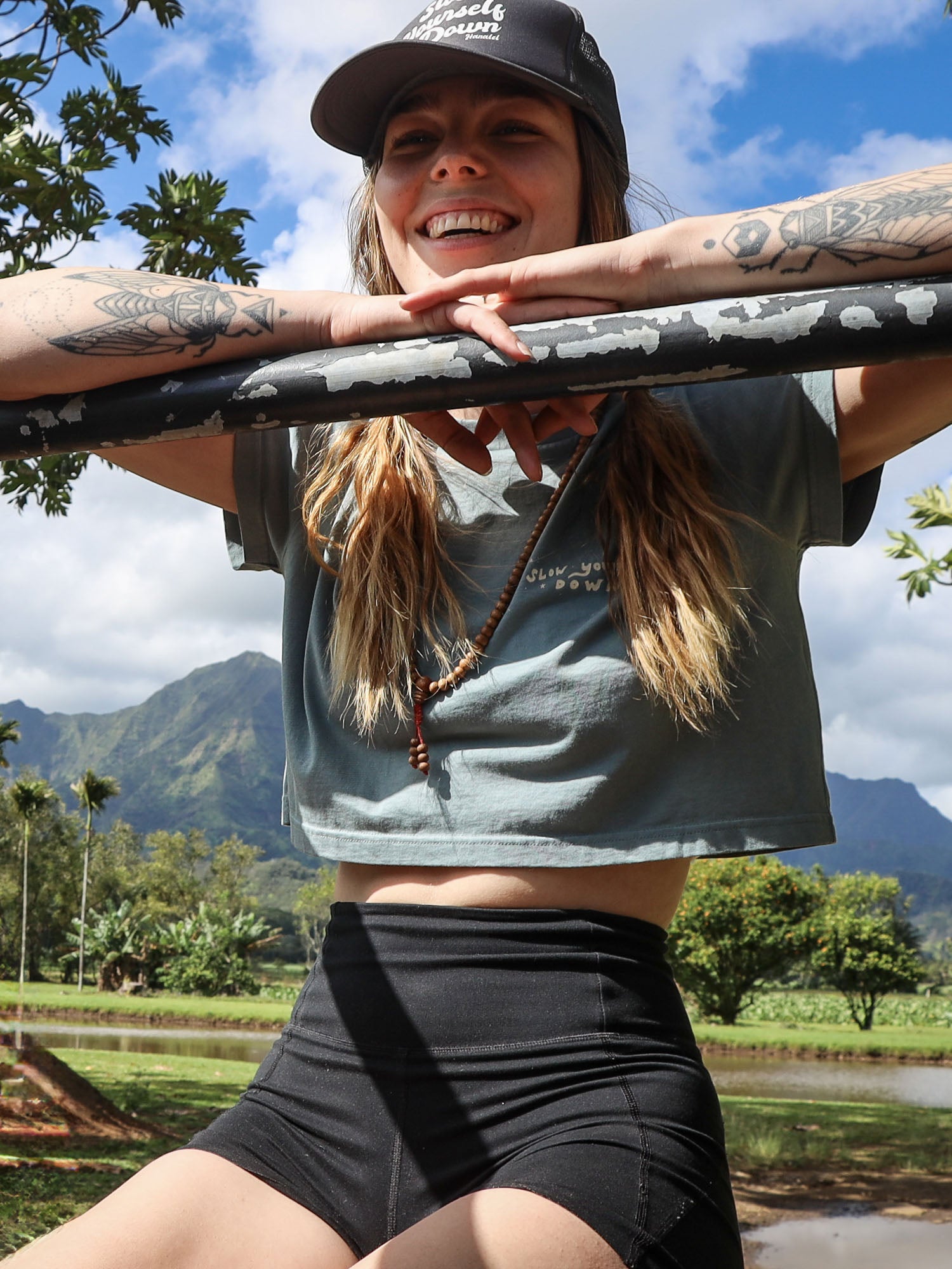 Starry Night Crop Tee | Organic Cotton | Slow Yourself Down - Womens Shirts