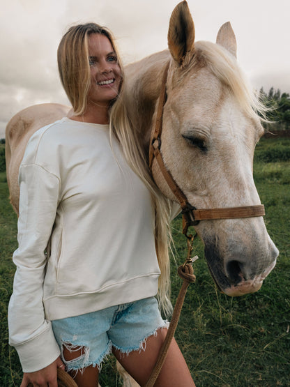 Sun and Wave Pocket Crewneck | Organic Cotton | Slow Yourself Down - Crewneck