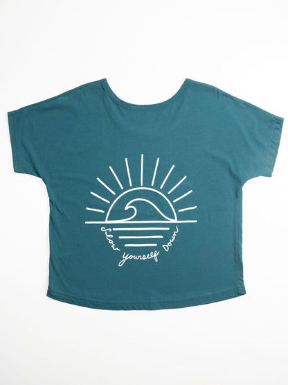Sun and Wave Scoop Neck | Organic Cotton | Slow Yourself Down - Womens Shirts