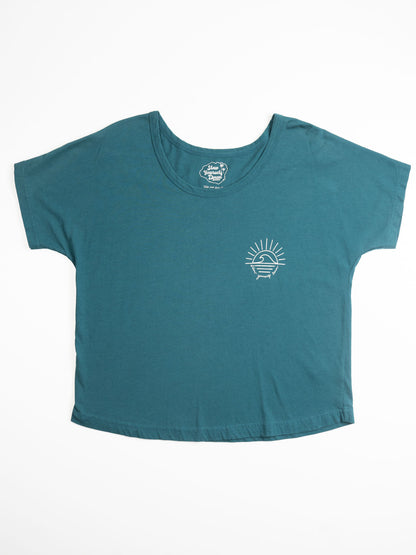 Sun and Wave Scoop Neck | Organic Cotton | Slow Yourself Down - Womens Shirts