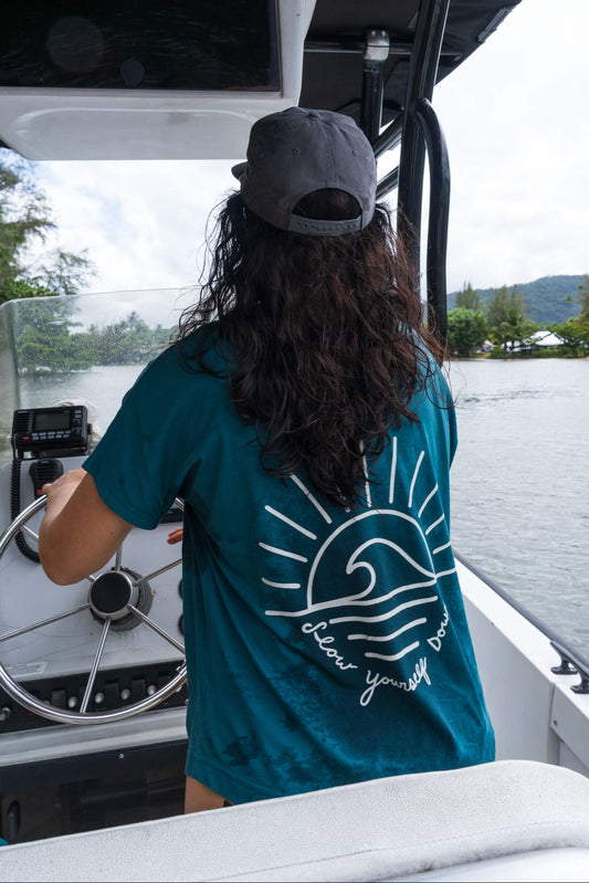 Sun and Wave Scoop Neck - Slow Yourself Down