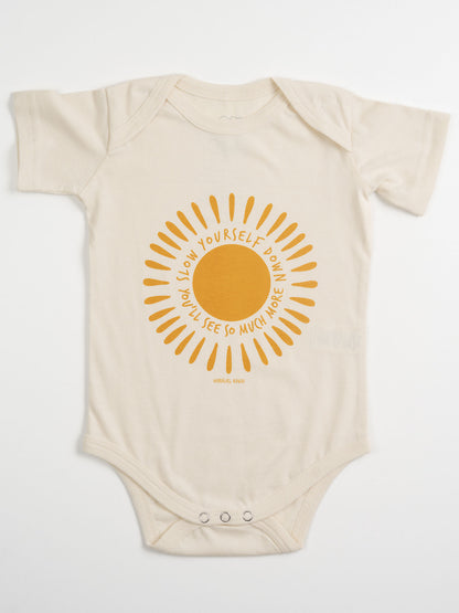 Sunshine Onesie | Organic Cotton | Slow Yourself Down - Baby Onesie