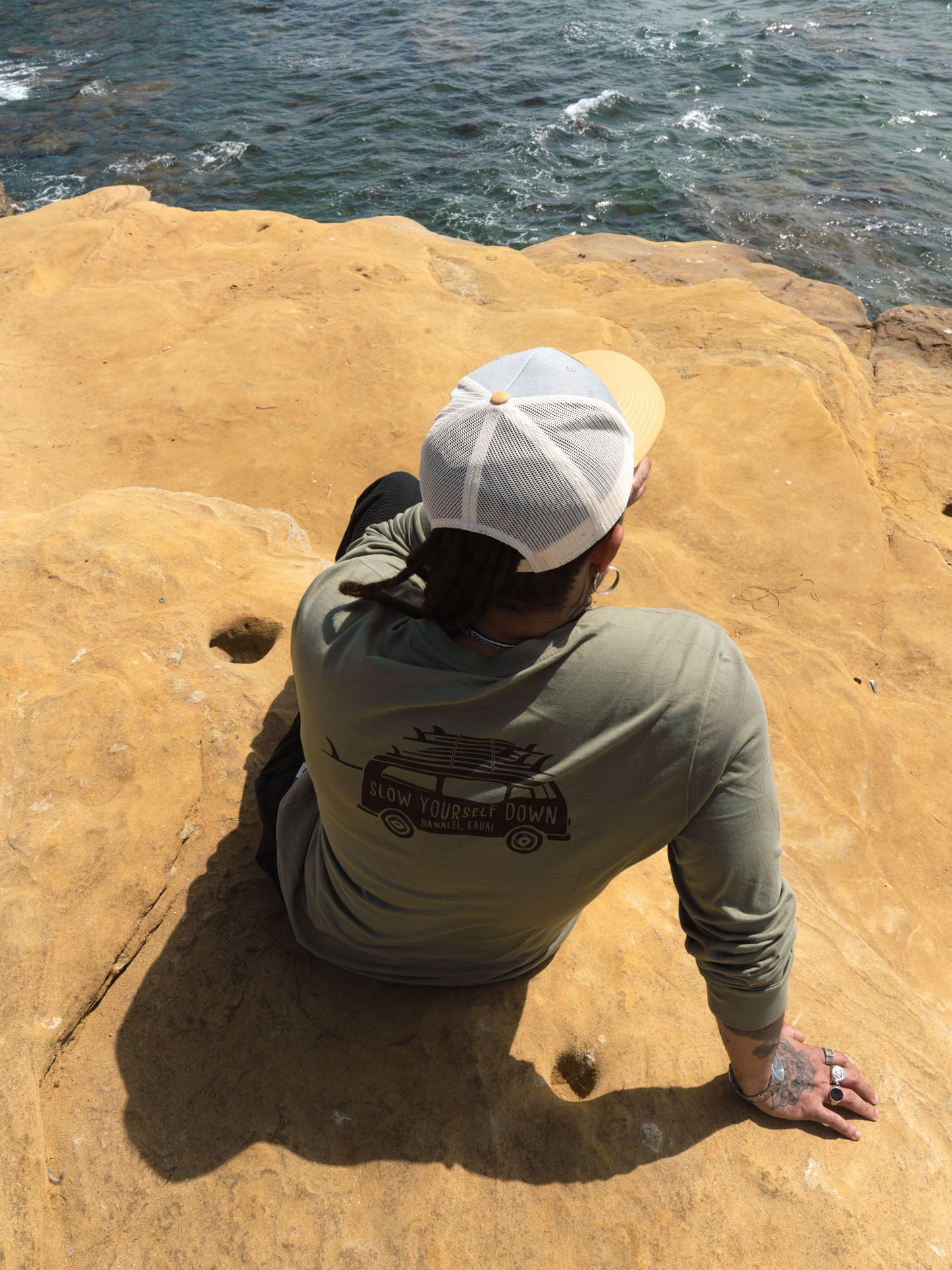 Surf Van L/S Pocket Tee | Organic Cotton | Slow Yourself Down - Mens Shirts