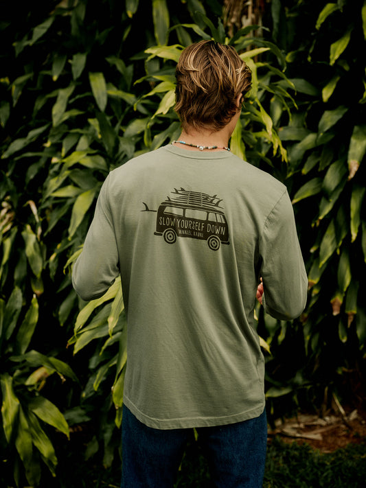 Surf Van L/S Pocket Tee | Organic Cotton | Slow Yourself Down - Mens Shirts