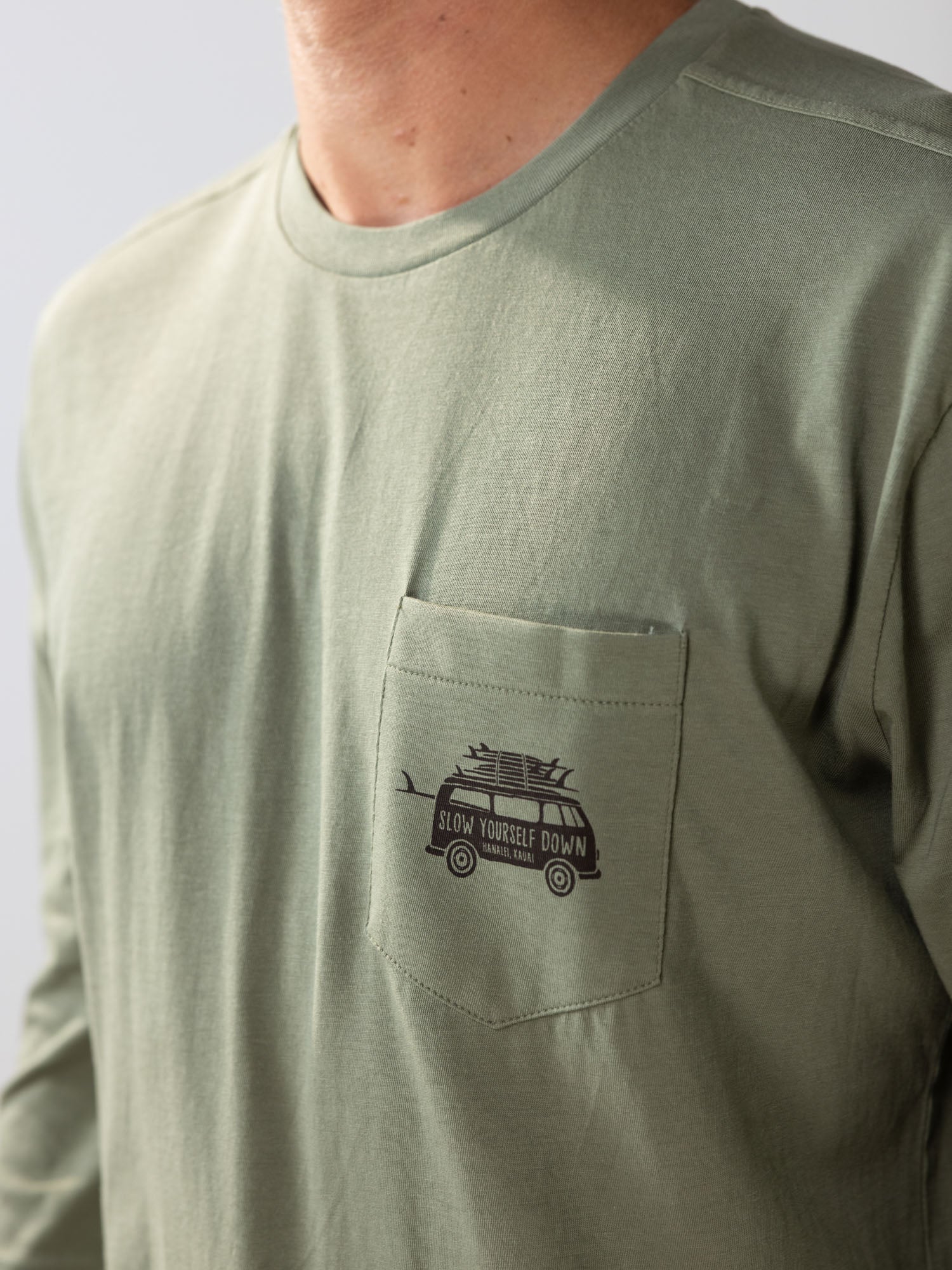 Surf Van L/S Pocket Tee | Organic Cotton | Slow Yourself Down - Mens Shirts