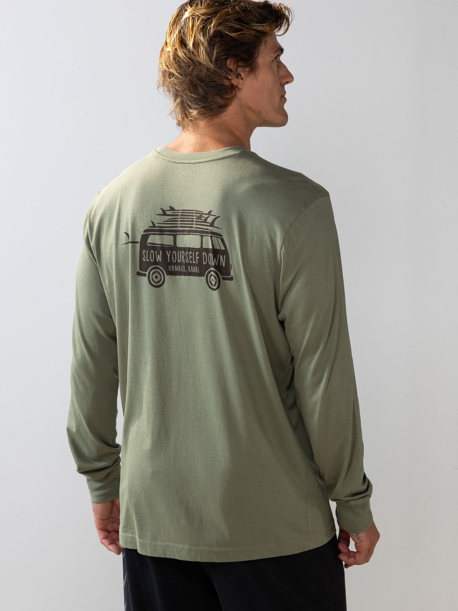 Surf Van L/S Pocket Tee | Organic Cotton | Slow Yourself Down - Mens Shirts
