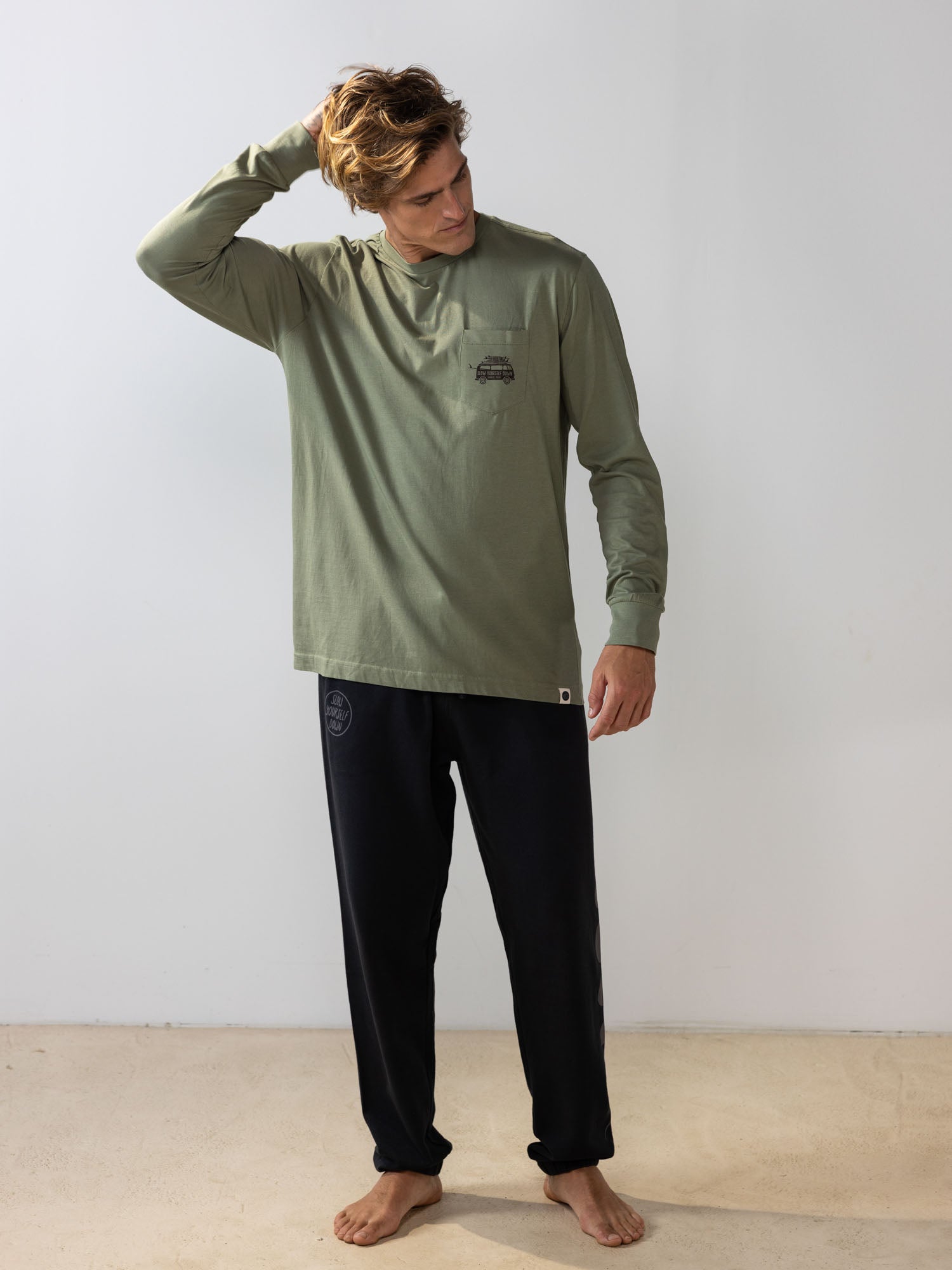Surf Van L/S Pocket Tee | Organic Cotton | Slow Yourself Down - Mens Shirts