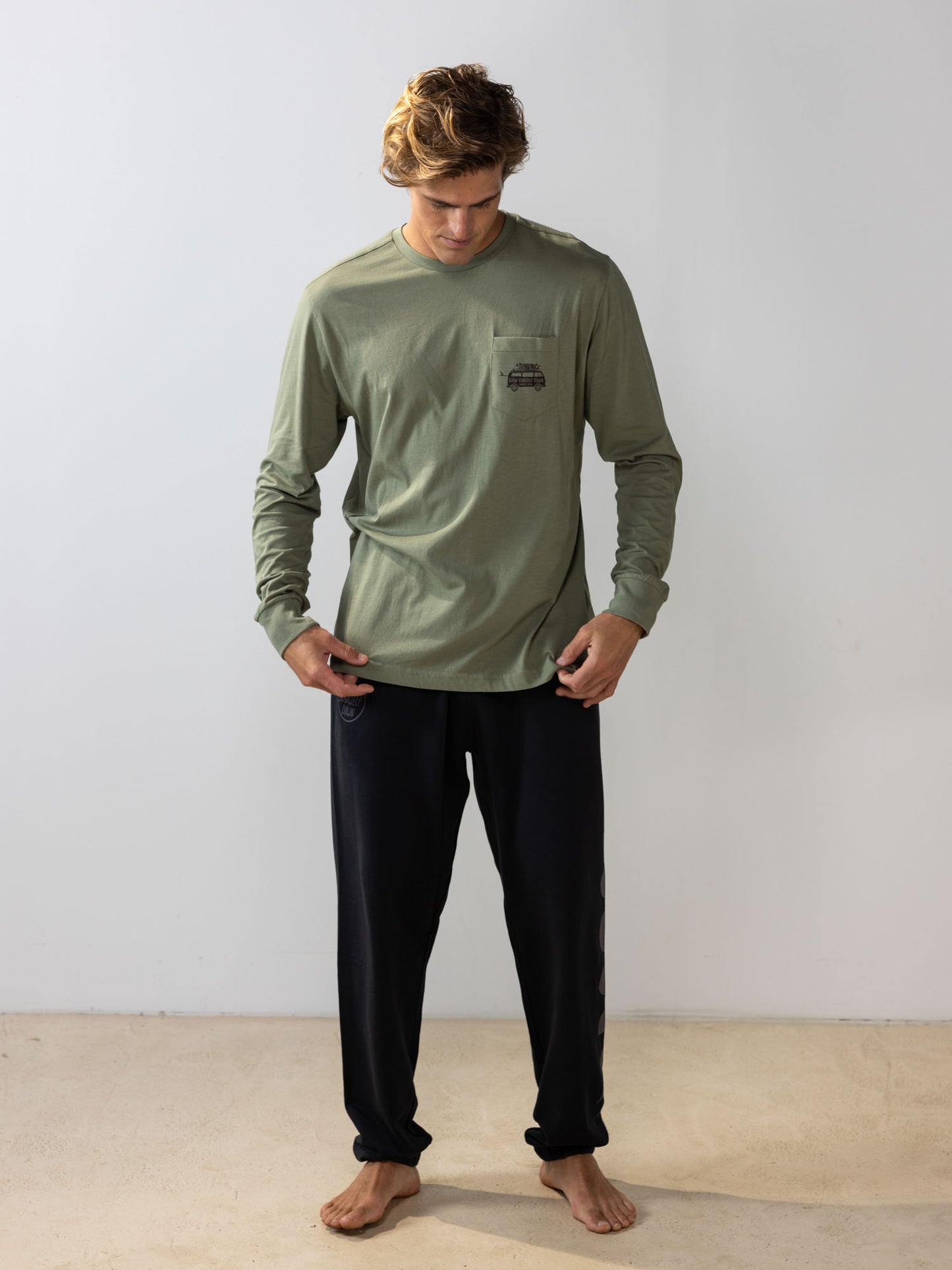 Surf Van L/S Pocket Tee | Organic Cotton | Slow Yourself Down - Mens Shirts